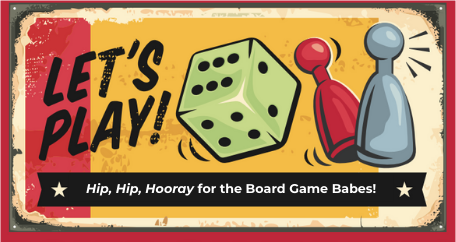 "Let's Play!" is written across a graphic including a die and two board-game playing pieces.