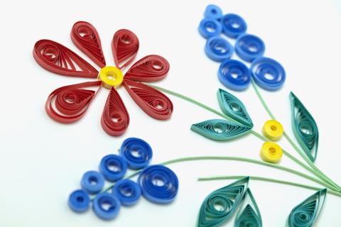 colorful paper-quilled flowers