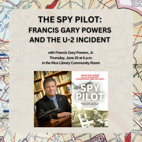 Author Francis Gary Powers, Jr with the cover of the book "The Spy Pilot"